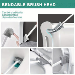 Thickened Silicone Toilet Brush Long Handle Bathroom Tool