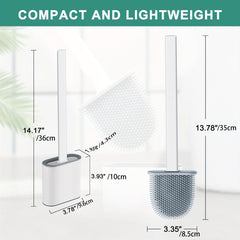 Thickened Silicone Toilet Brush Long Handle Bathroom Tool