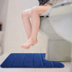 Soft Memory Sponge Bath Rug Anti Skid Machine Washable Bathroom Toilet Floor