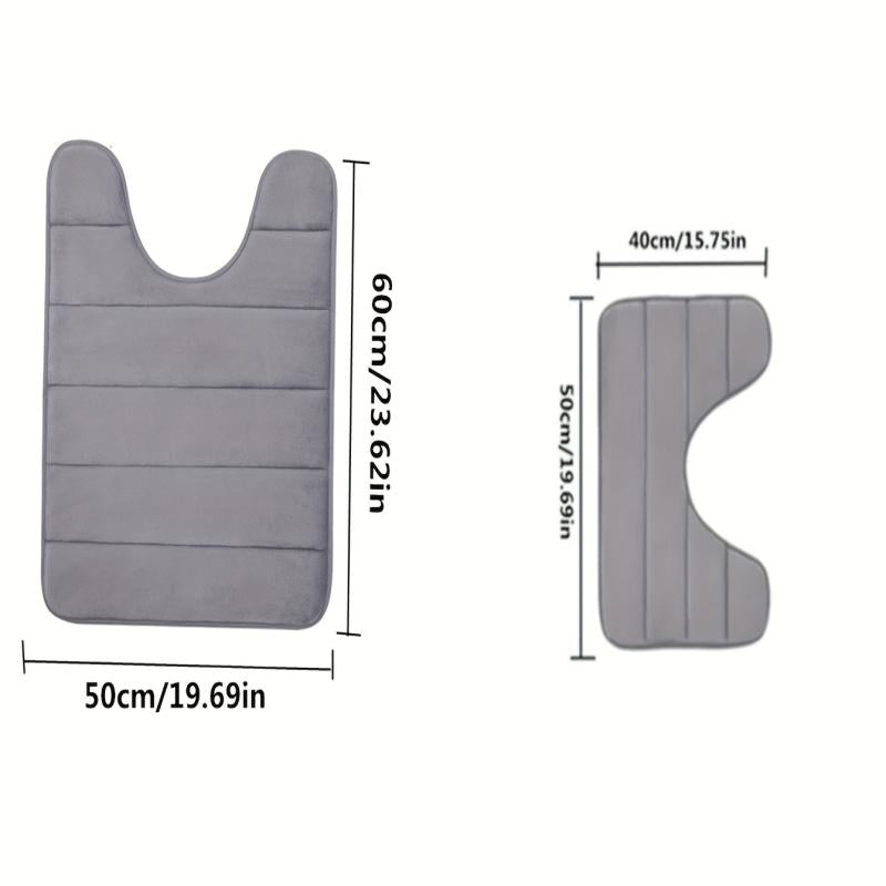 Soft Memory Sponge Bath Rug Anti Skid Machine Washable Bathroom Toilet Floor