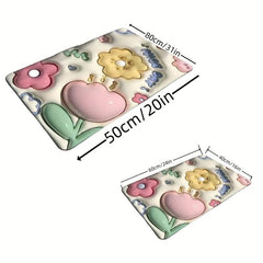 Soft 3D Print Bathroom Mat Diatom Mud Water Absorbent Non Slip Carpet