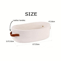 Woven Storage Basket with Handles Desktop Storage Box