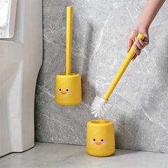 Duck Pattern Toilet Brush And Holder Long Handle Toilet Cleaning Brush
