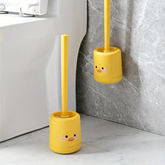 Duck Pattern Toilet Brush And Holder Long Handle Toilet Cleaning Brush