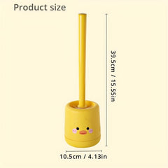 Duck Pattern Toilet Brush And Holder Long Handle Toilet Cleaning Brush