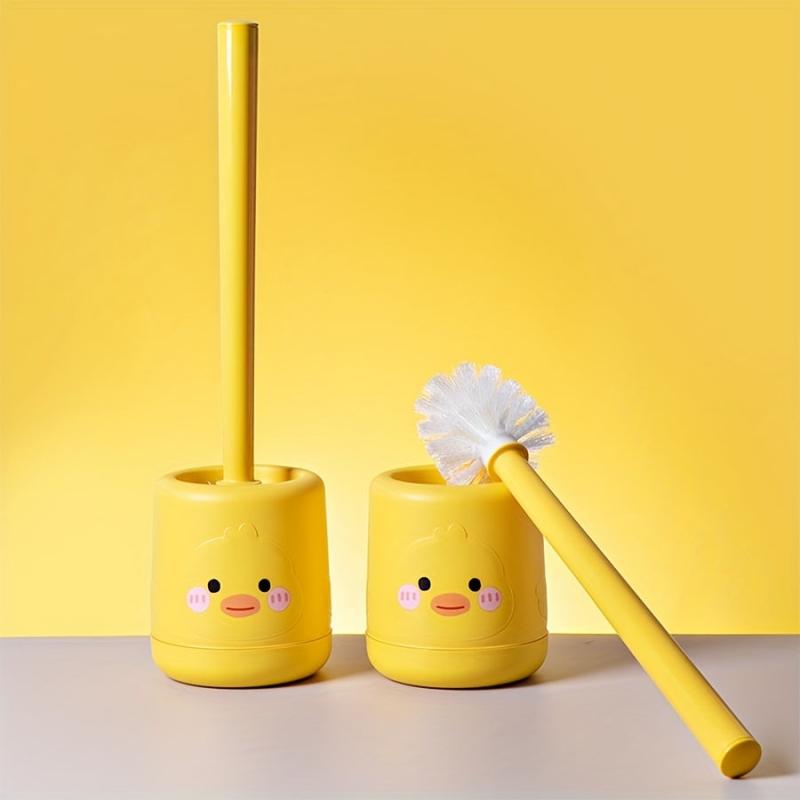 Duck Pattern Toilet Brush And Holder Long Handle Toilet Cleaning Brush