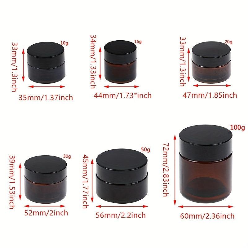 Amber Brown Glass Jar Face Cream Bottles With Screw Cap Cosmetic Makeup Lotion