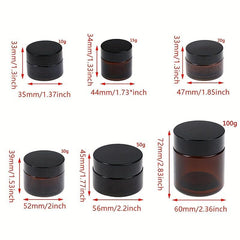 Amber Brown Glass Jar Face Cream Bottles With Screw Cap Cosmetic Makeup Lotion