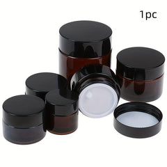 Amber Brown Glass Jar Face Cream Bottles With Screw Cap Cosmetic Makeup Lotion
