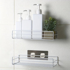 2pcs Stainless Steel Bathroom Storage Rack