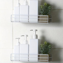2pcs Stainless Steel Bathroom Storage Rack