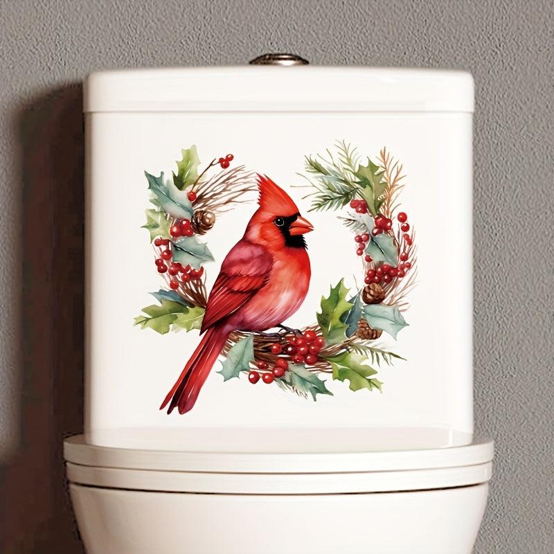 Red Bird Toilet Decal Household Wall Decal Room Decor