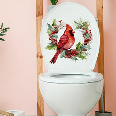 Red Bird Toilet Decal Household Wall Decal Room Decor