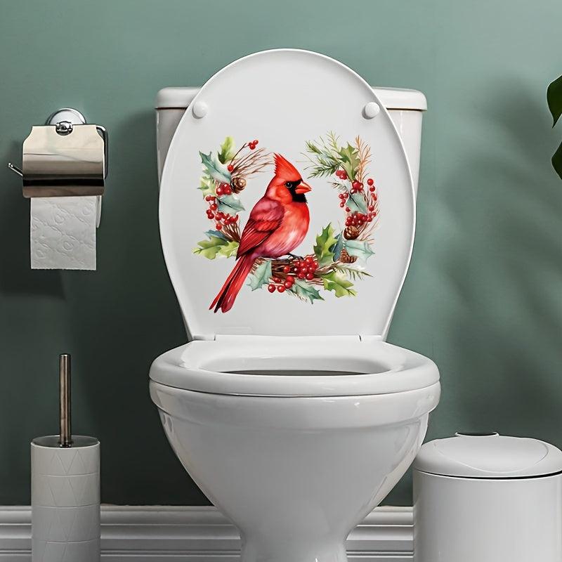 Red Bird Toilet Decal Household Wall Decal Room Decor