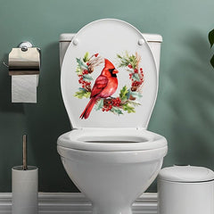 Red Bird Toilet Decal Household Wall Decal Room Decor