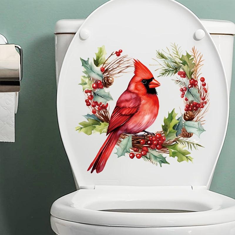 Red Bird Toilet Decal Household Wall Decal Room Decor