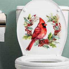 Red Bird Toilet Decal Household Wall Decal Room Decor
