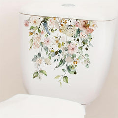 Green Plants Toilet Decoration Stickers Waterproof Self Adhesive