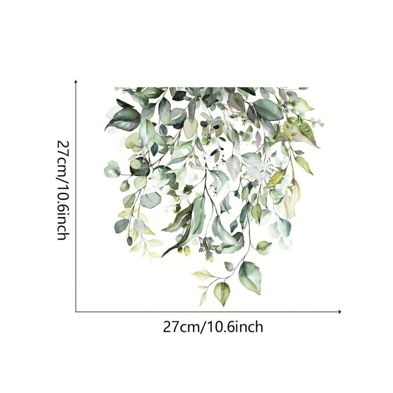 Green Plants Toilet Decoration Stickers Waterproof Self Adhesive