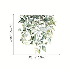 Green Plants Toilet Decoration Stickers Waterproof Self Adhesive