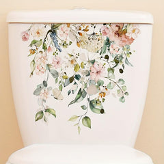 Green Plants Toilet Decoration Stickers Waterproof Self Adhesive