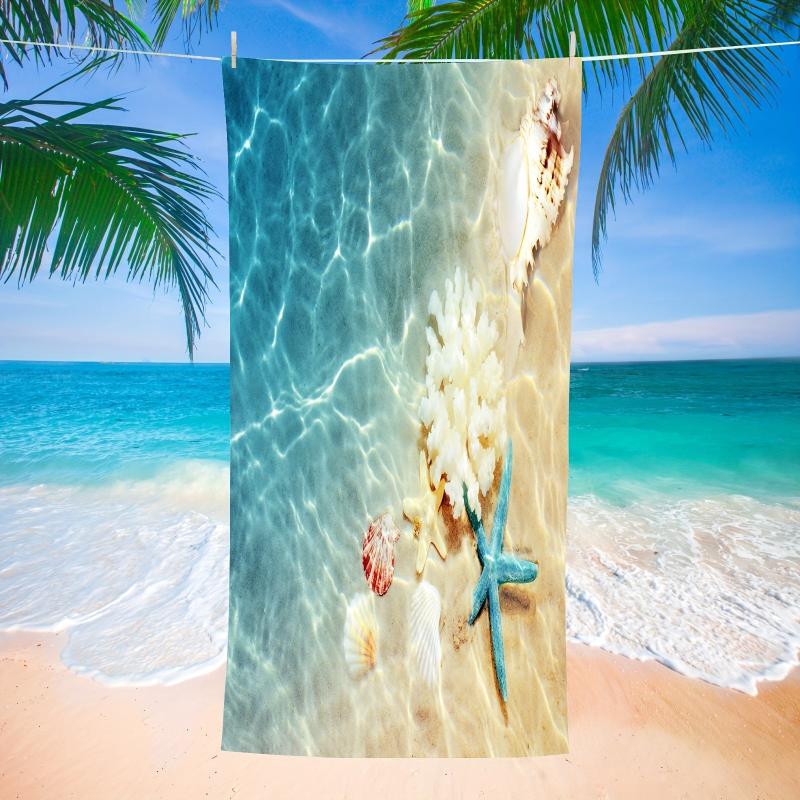 Microfiber Beach Towel Quick Dry Soft & Absorbent Ocean Tropical Pattern