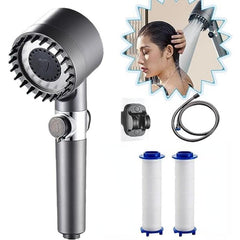 1pc Multifunctional Massage Shower Head High Pressure 3 Mode Handheld Shower Hea