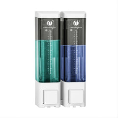 Wall Mounted Manual Soap Dispenser Pump 2x180ml Chamber For Bathroom
