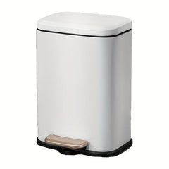 Small Rectangular Trash Can Soft Close Lid Stain Resistant Brushed Stainless