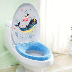 Whale Pattern Toilet Lid Decal Removable Self Adhesive Toilet Sticker