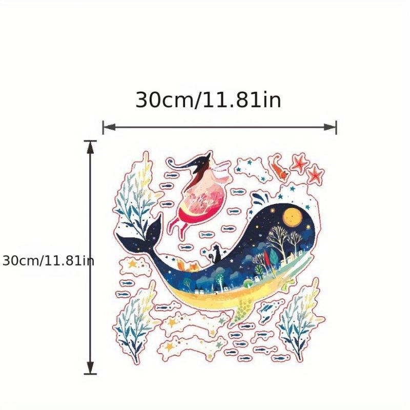 Whale Pattern Toilet Lid Decal Removable Self Adhesive Toilet Sticker