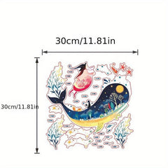 Whale Pattern Toilet Lid Decal Removable Self Adhesive Toilet Sticker