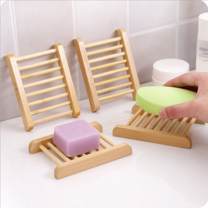 Wooden Soap Dish Drain Soap Tray Self Draining Soap Holder Soap Rack Bathroom