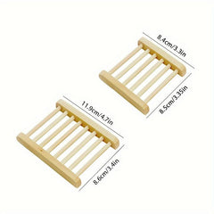 Wooden Soap Dish Drain Soap Tray Self Draining Soap Holder Soap Rack Bathroom