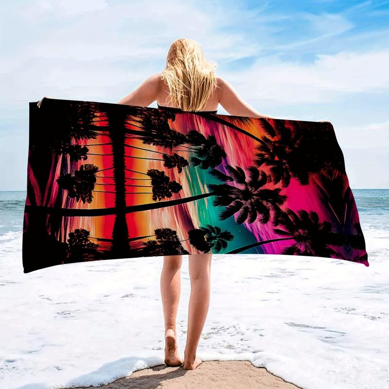 Coconut Tree Beach Towel Lightweight Sandproof Sun Protection