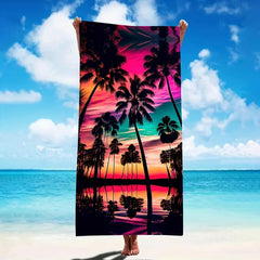 Coconut Tree Beach Towel Lightweight Sandproof Sun Protection