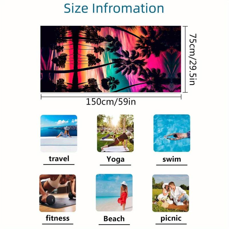Coconut Tree Beach Towel Lightweight Sandproof Sun Protection
