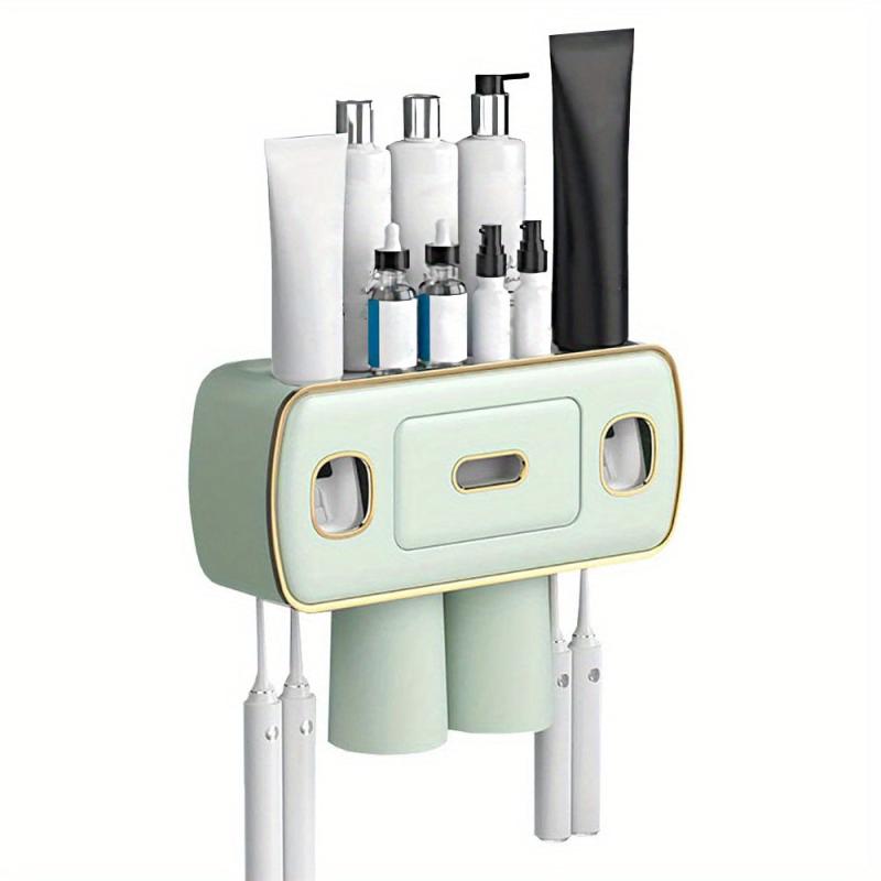Wall-Mounted Toothbrush Holder & Tumbler Set - Space-Saving Bathroom Organizer