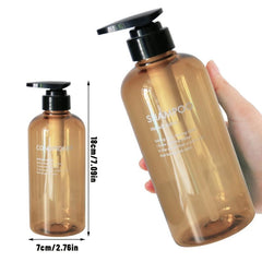 3pcs Amber Plastic Soap Dispenser Bottles with Pump