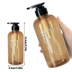 3pcs Amber Plastic Soap Dispenser Bottles with Pump