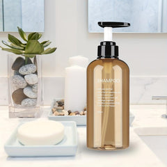 3pcs Amber Plastic Soap Dispenser Bottles with Pump