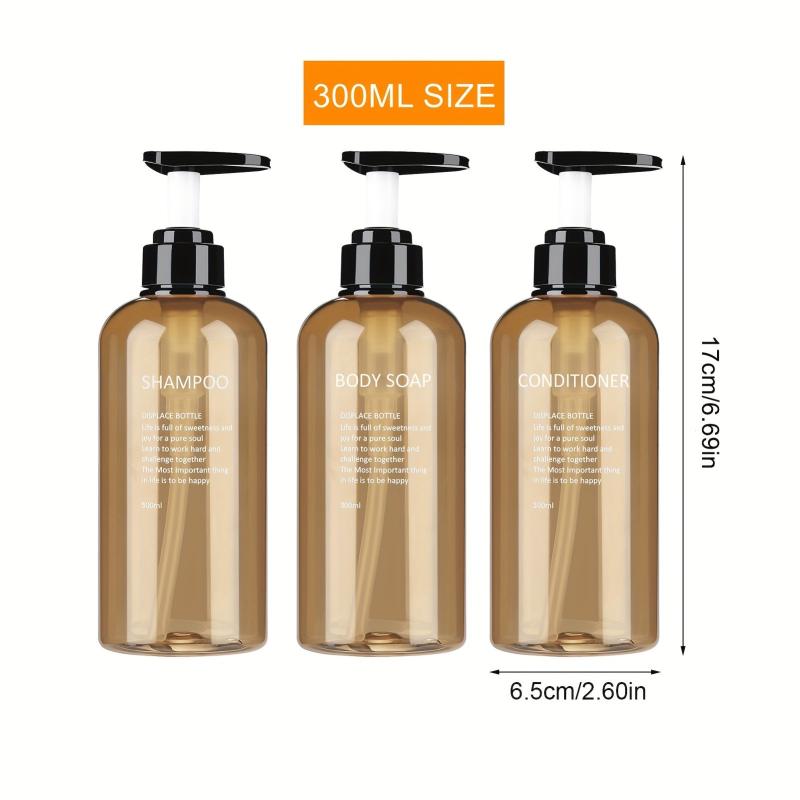 3pcs Amber Plastic Soap Dispenser Bottles with Pump