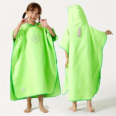 Kids Quick Drying Hooded Bathrobe for Beach and Pool