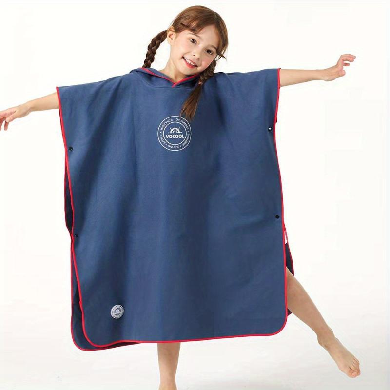 Kids Quick Drying Hooded Bathrobe for Beach and Pool