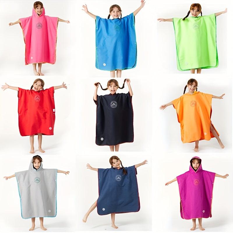 Kids Quick Drying Hooded Bathrobe for Beach and Pool