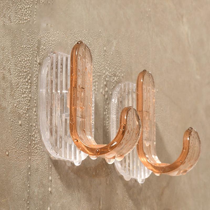 6pcs Acrylic No Drill Hook Wall Mounted Adhesive Clothes Hooks