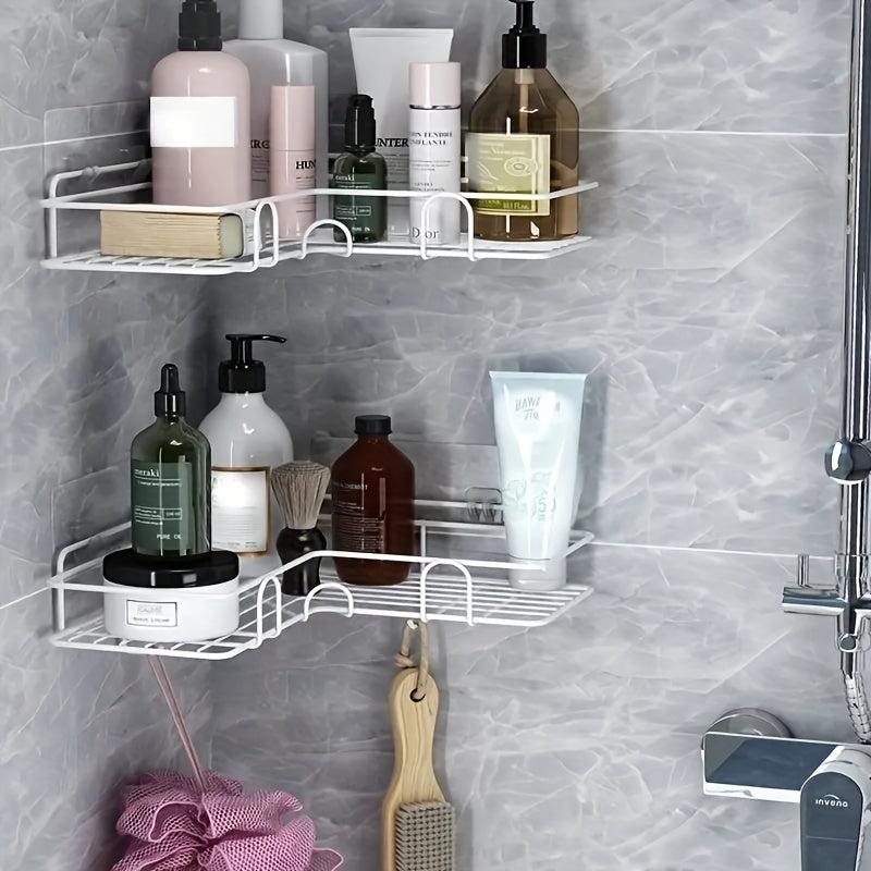 2pcs Corner Shower Caddy Bathroom Storage Wall Mount Shelf