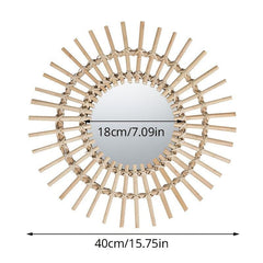 Creative Vine Weaving Round Makeup Mirror for Home Wall Decor