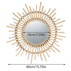 Creative Vine Weaving Round Makeup Mirror for Home Wall Decor