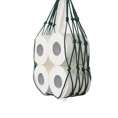 Hand Woven Toilet Tissue Storage Net Bag Wall Hanging Tissue Roll Holder